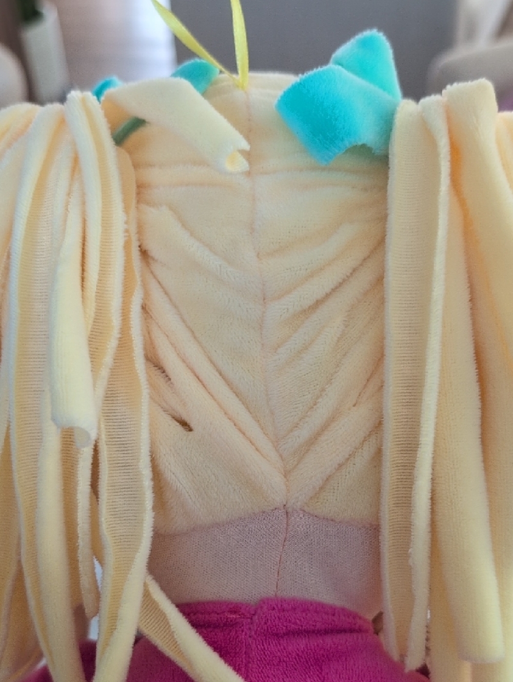 Plush Girl Doll in Turquoise & Pink Dress - Picture 7 of 7